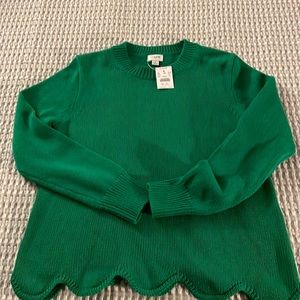 New J. Crew green cotton sweater